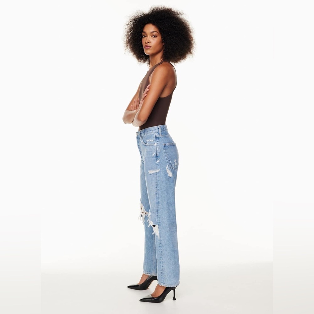AGOLDE '90s Mid Rise Loose Fit Distressed Jeans 24 in Fall Out A069C-811 - Picture 2 of 13